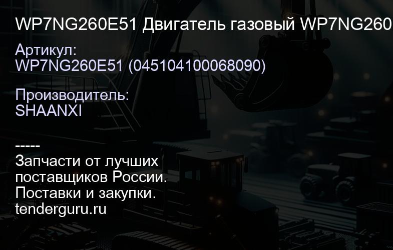 WP7NG260E51 Двигатель газовый WP7NG260E51 DHP07K0745*01 с комплектом деталей | купить запчасти